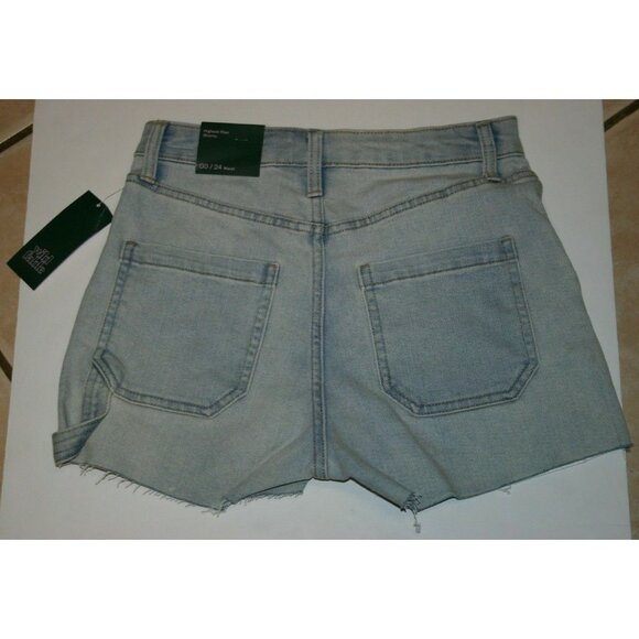 Wild Fable shorts womens 00 highest rise cut off denim jean blue new - Picture 2 of 8